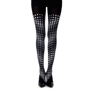 Zohara Star Pattern Tights Women Blackgrey